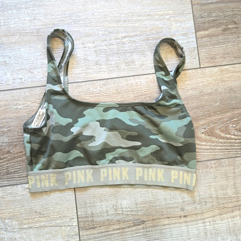 Pink vs camo sports bra